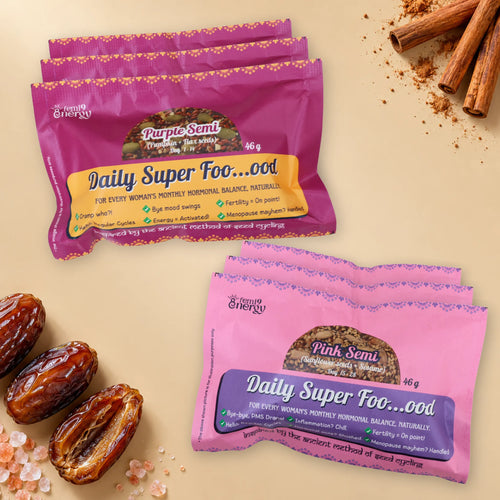Classic Monthly Pack: Purple Semi bars for days 1–14 and Pink Semi bars for days 15–28