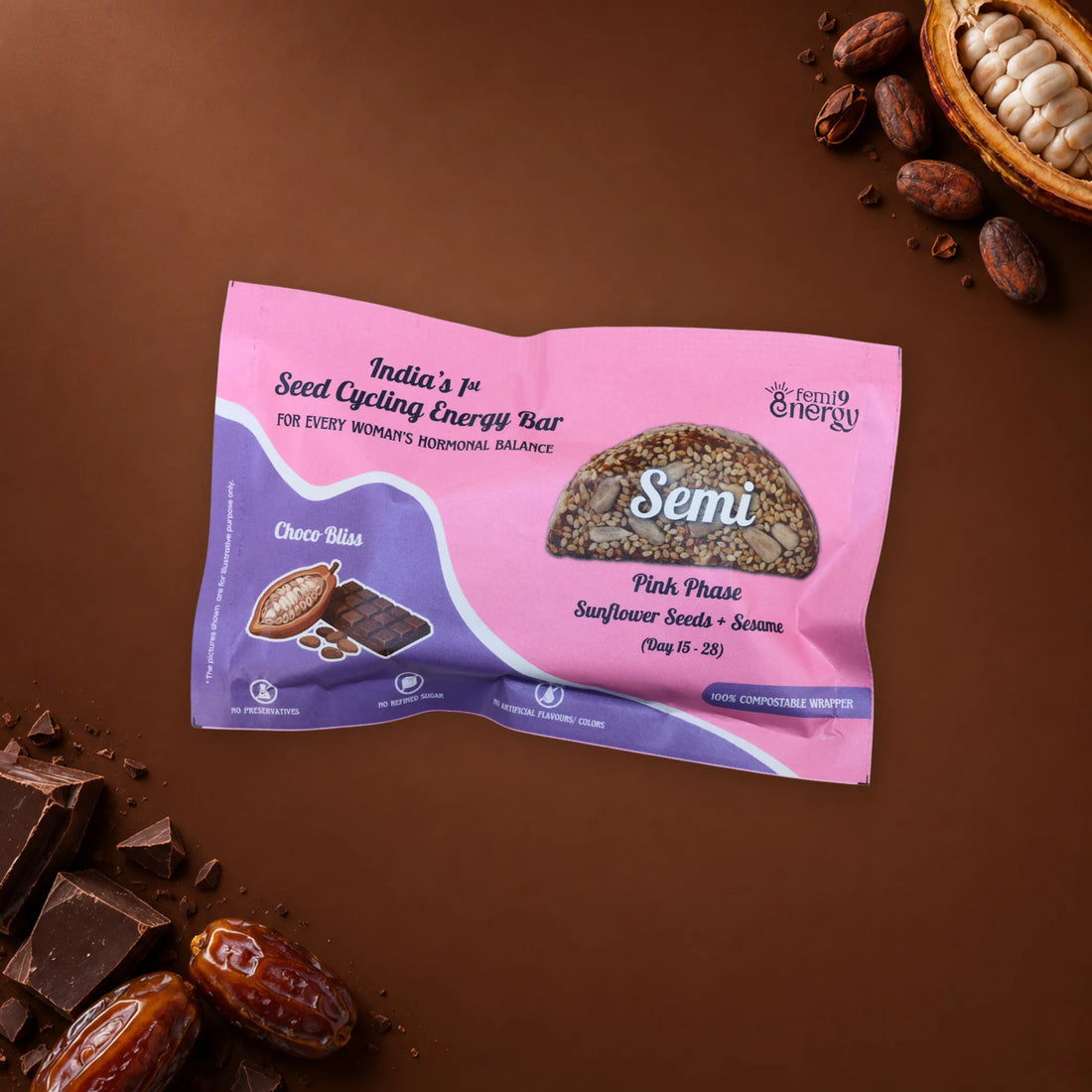 Pink Semi Choco Bliss seed cycling bar