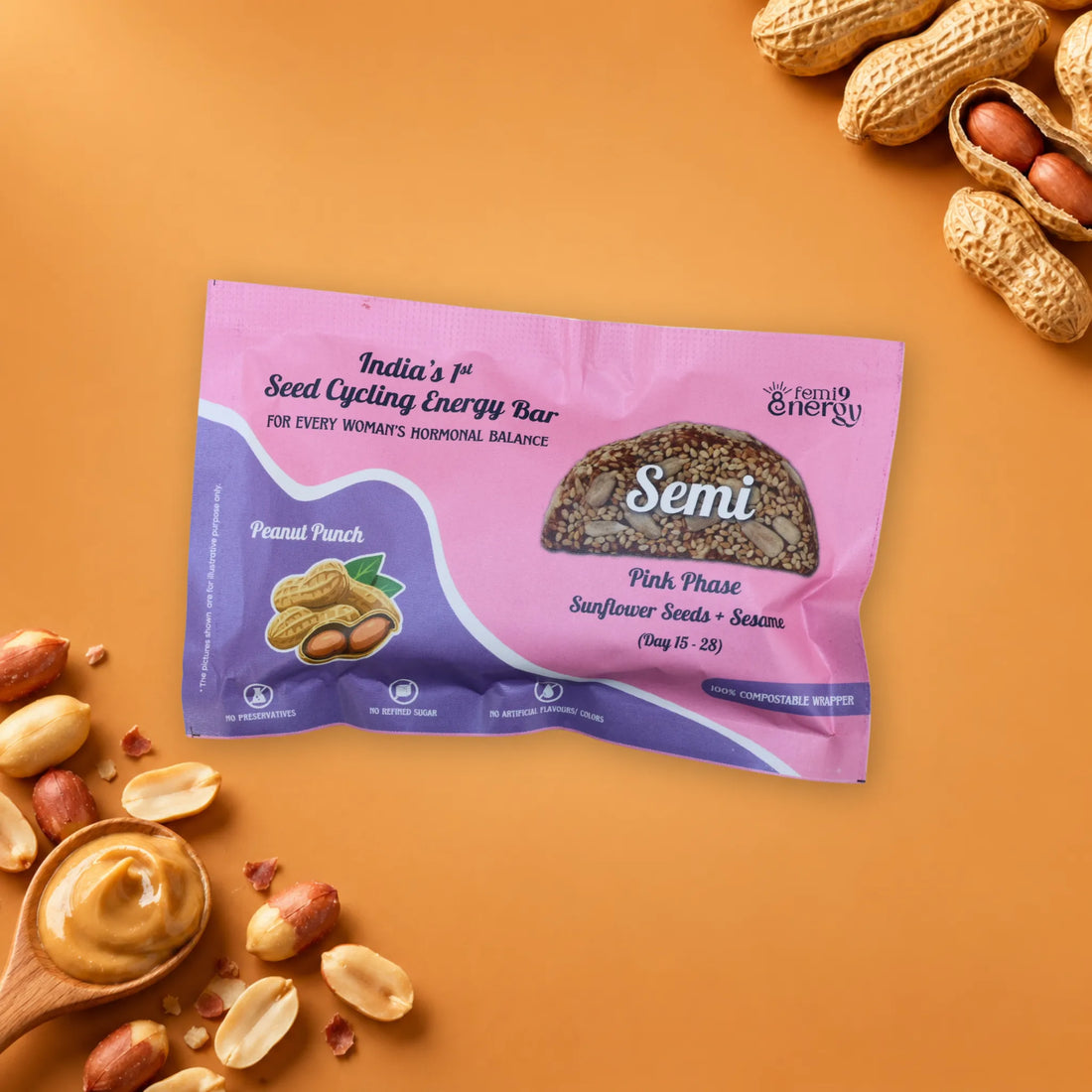 Pink Semi Peanut Punch seed cycling bar