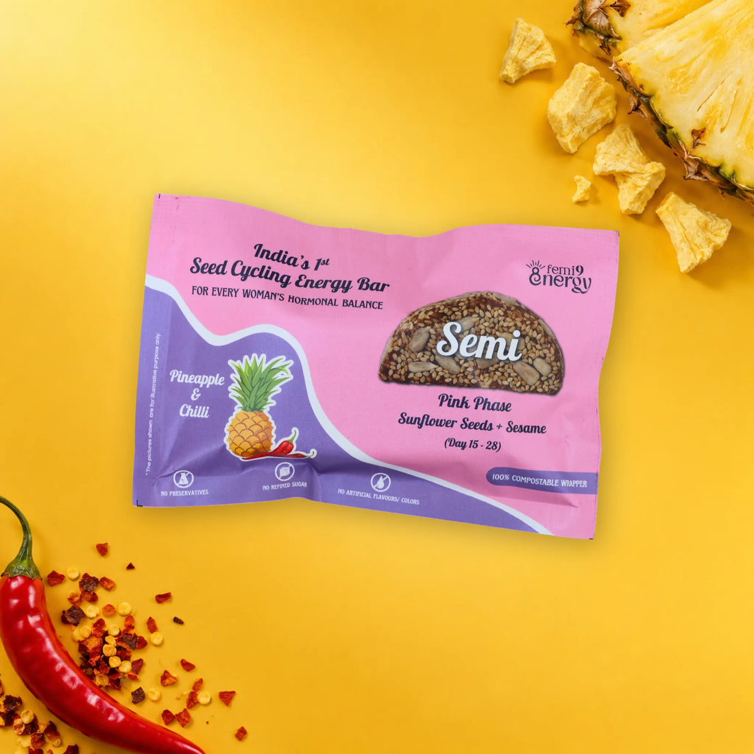 Pink Semi Pineapple & Chilli seed cycling bar