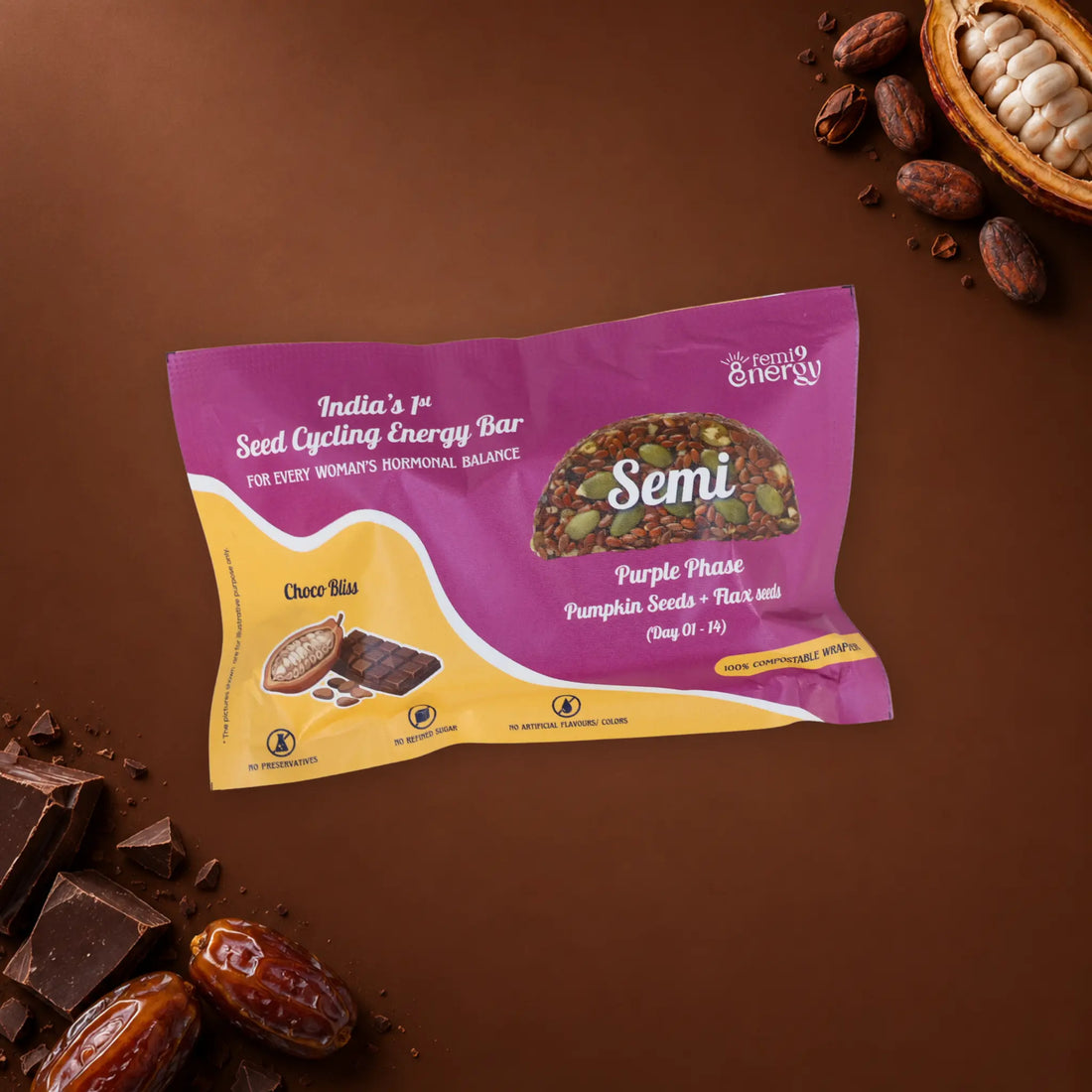 Purple Semi Choco Bliss seed cycling bar