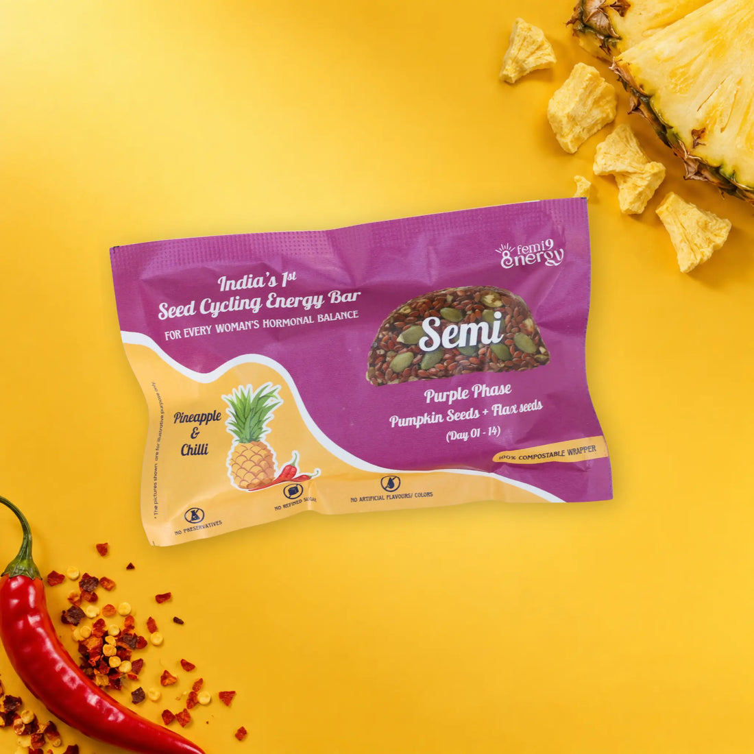Purple Semi Pineapple & Chilli seed cycling bar