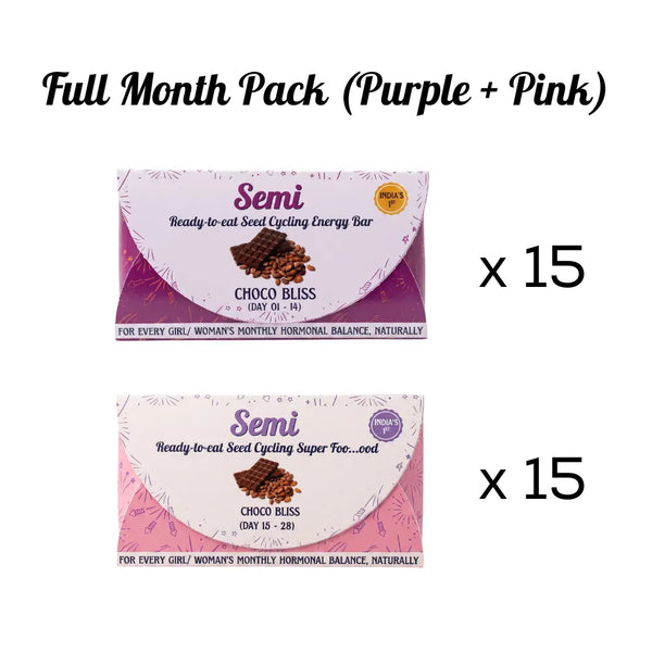 Choco Bliss Semi - Full Month Pack - Ready-to-eat Seed Cycling Superfood